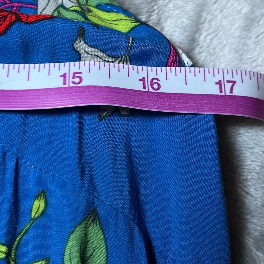 Matilda Jane Womens Size Medium Blue Floral Midi Dress Strappy Back Boho Summer - Picture 8 of 13